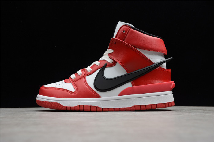 ambush x nike sb dunk high varsity red black white cu7544-102
