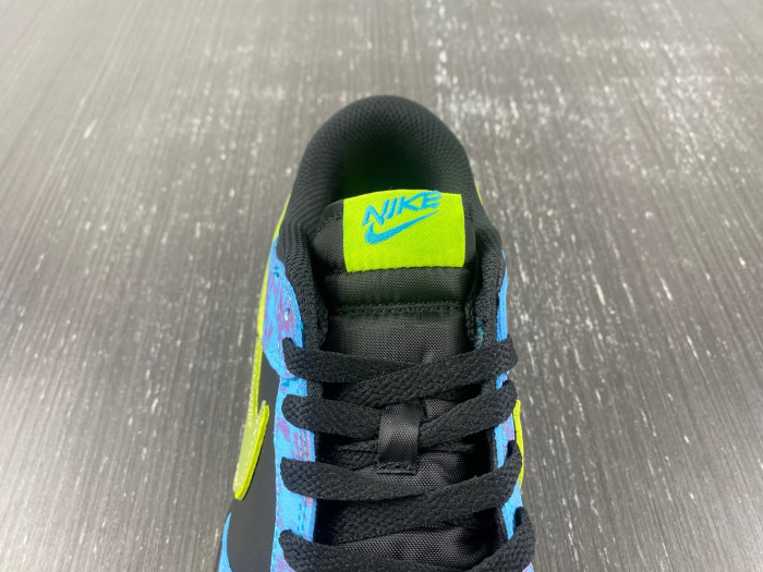 nike dunk low se acid wash baltic blue volt dv1694-900