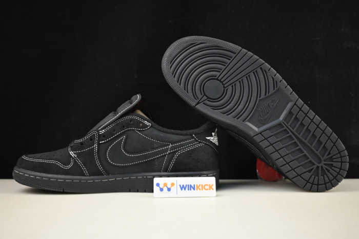 TRAVIS SCOTT X AIR JORDAN 1 LOW OG BLACK/BLACK DM7866-001 (with accessories)