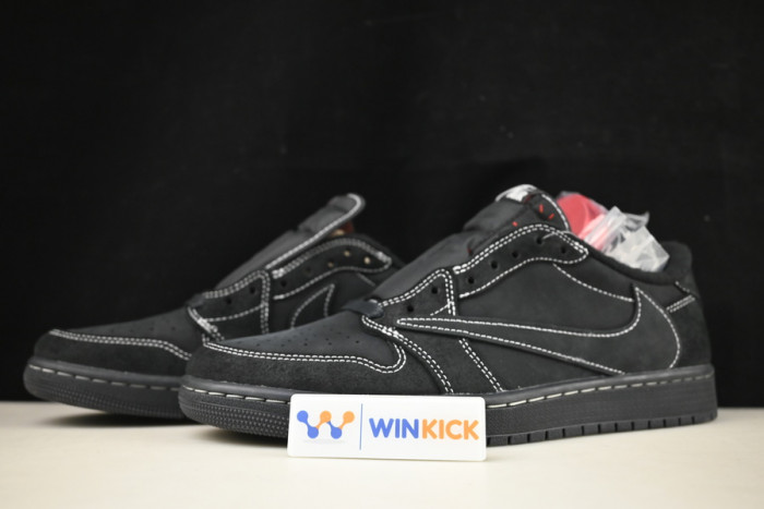 TRAVIS SCOTT X AIR JORDAN 1 LOW OG BLACK/BLACK DM7866-001 (with accessories)